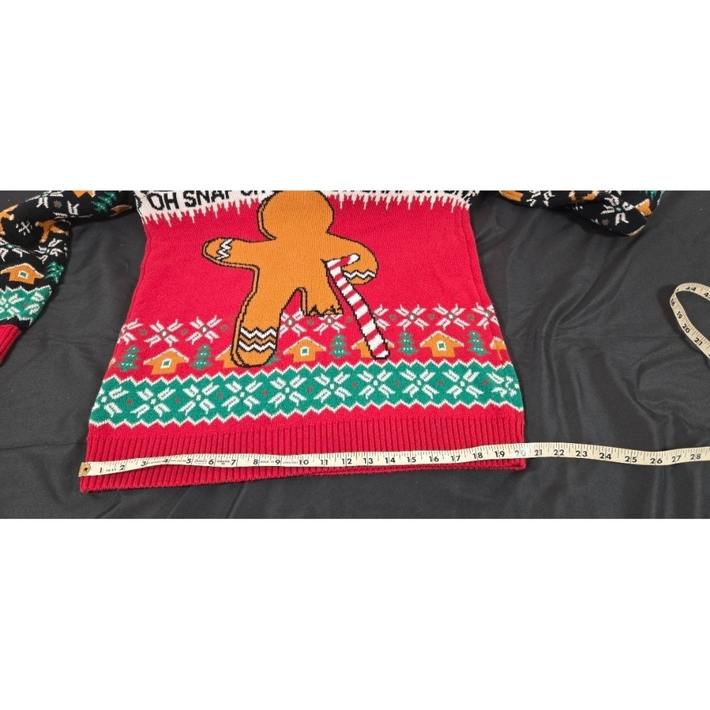 Ugly Christmas Sweater Oh Snap Gingerbread Man Size XL - Picture 8 of 11